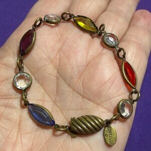 Rare Vintage Sorrelli Jewel-Toned Crystal Bracelet 6.25"  (3)